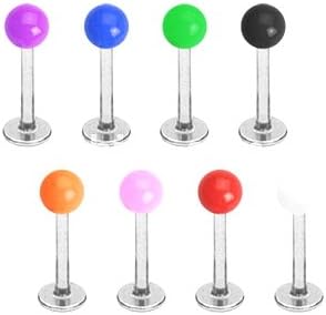 Body Accentz 8 Bright Uv Ball Labret Monroe Lip Tragus Body Jewelry Piercing bar Ring Rings 16g