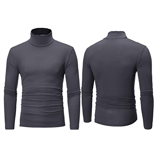 Camisa gola alta para homens - Camisa de manga comprida - Camisola macia para outono inverno ocasiõe