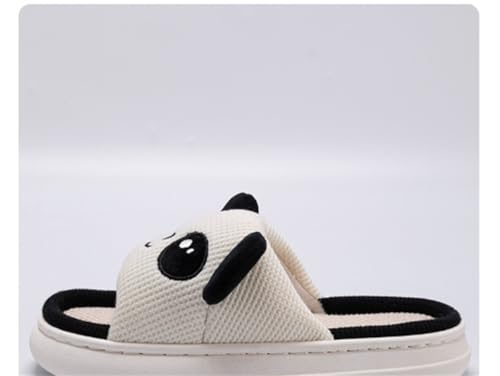 Linen Slippers - Rabbit, Pig, Bear Cute Cartoon Women's Home Couple Four Seasons3