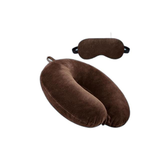 Calywork Brown Neck Pillow with Eye mask-picture-14