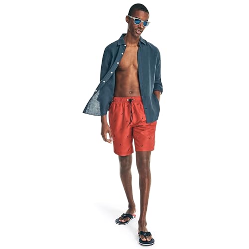 Nautica Men's Standard 8" J-Class Print Quick-Dry Swim4
