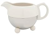 Steingut-Milchkännchen Cosy® cremeweiß mit Edelstahlhalterung