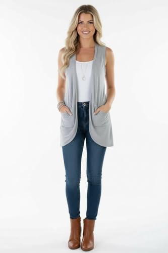 Image of ToBeInStyle Womens Open Front Casual Shrug Lightweight Layering Cardigan Sleeveless or Short Sleeve