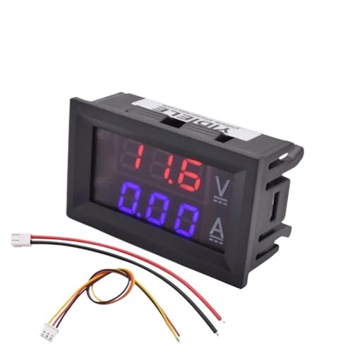 EAMOM 0.56 Inch LED Digital Display Current Voltage Meter DC 0-100V 0-1A 0-10A Ammeter Voltmeter Calibrate Reading Volt Amp Detector(1A DC 100V Red Blue)