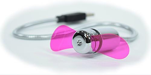 Polar-Aire Mobile USB-Powered 3-inch Portable Fan, Portable Cooling Solution, Quiet Fan, Mini USB Fan, Mini Gooseneck Fan for laptop and PC (Pink)