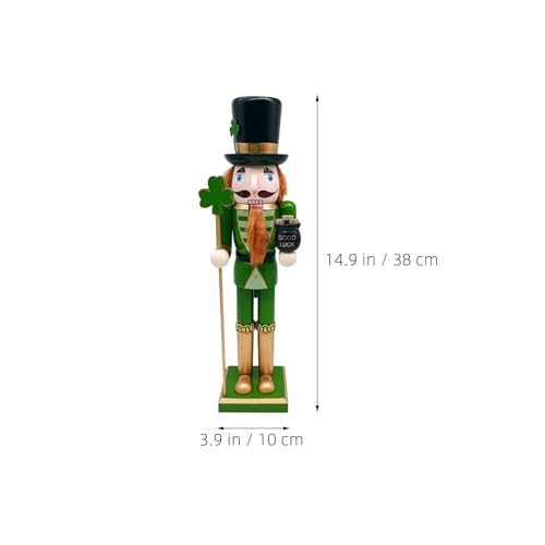 Casse-Noisette Bois Vert Figurine Saint Patrick Noël Table