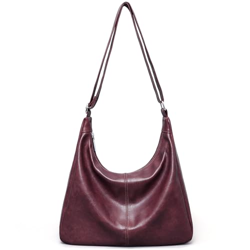 Image of Hobo Bags for Women Vegan Leather Purses Slouchy Shoulder Bag Tote