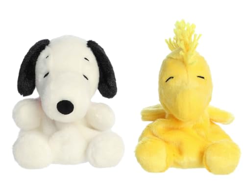 Aurora Peanuts Palm Pal - Paquete de peluche de 2 piezas, Snoopy y Woodstock de 5 pulgadas Aurora Peanuts Palm Pal - Paquete de peluche de 2 piezas, Snoopy y Woodstock de 5 pulgadas