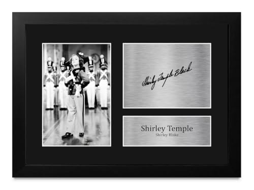 Memorabilia Shirley Temple foto firmada con marco A4 de alta definición ID-009813