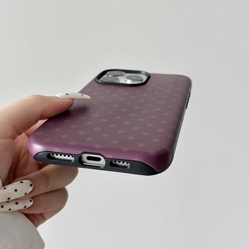 ZUDIISO Burgundy Polka Dot Phone Case for iPhone 14 Pro Max, Cute Retro Colorful Protective Cell Phone Case for Women Girls, Slim Shockproof Camera Cover (Burgundy, for iPhone 14 Pro Max) by ZUDIISO - Used condition - Image 6