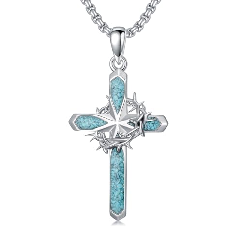 Chaîne croix pour homme au quotidien collier Saint Antoine argent