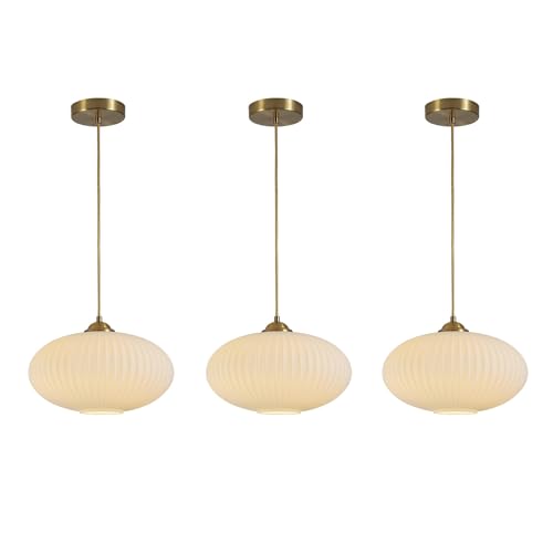 Flyrose Mid Century Modern Gold Globe Pendant Light Antique Brass