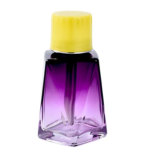 JDRGJTH 4Oz / 120ml Purple Glass Pump Bottle Dispenser with Cover Rubbing Alcohol Dispenser Push Down Nail Polish Remover Pump Refillable Container for Makeup Remover