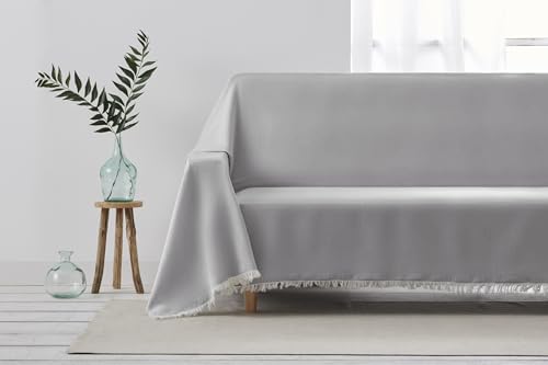 textil-home Throw Blanket Protector sofa MARTINA Bed Cover - 130x180 cm - for 1 seater sofa cover, Sofa Cover Protector. Pearl - Image 3