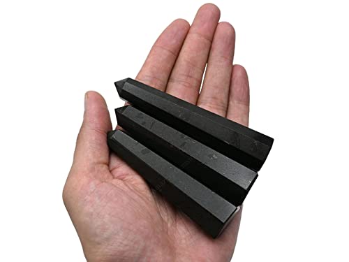 Image of Amazing Gemstone Black Tourmaline Crystal Towers ~ Natural Healing Crystal Point Obelisk for Reiki Healing and Crystal Grid (3- Inch)