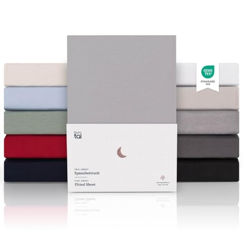 Blumtal® Premium Spannbettlaken 180x200 Boxspringbett Jersey 2er Set - Oeko-TEX zertifiziertes Bettlaken aus Baumwolle - Leintuch 180x200… – Ansicht 1