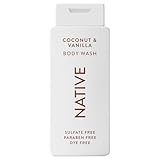 Native Body Wash Contains Naturally Derived Ingredients | For Women & Men, Sulfate, Paraben, & Dye Free Leaving Skin Soft and Hydrated | Coconut & Vanilla 18 oz