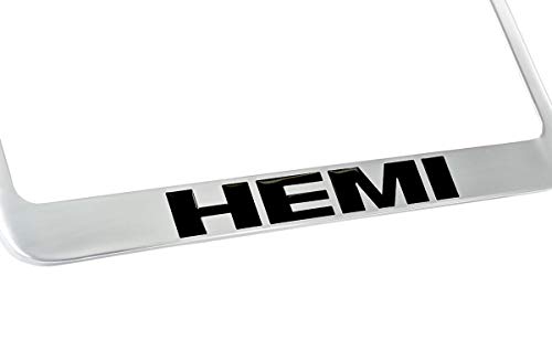 Dodge Ram Hemi License Plate Frame (2 Hole / Brass, Chrome / Wide) #TOP1