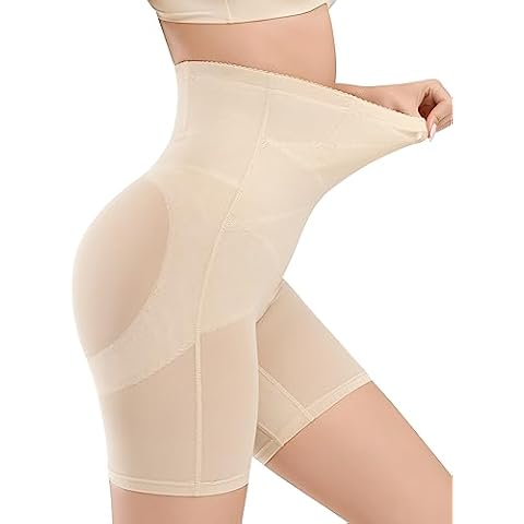 KLVEE Shapewear shorts,High Waisted Body Shaper Shorts Butt Lifting Panties Nude Cover