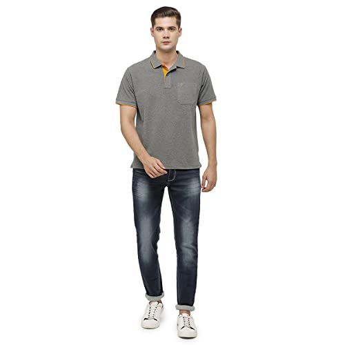 Classic Polo Mens Cotton Blended Solid Half Sleeve Regular Fit Polo Neck T-Shirt