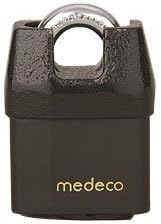 Medeco M3 5/16" Shrouded Boron Padlock, 3/4'' Shackle Clearance, Indoor/Outdoor