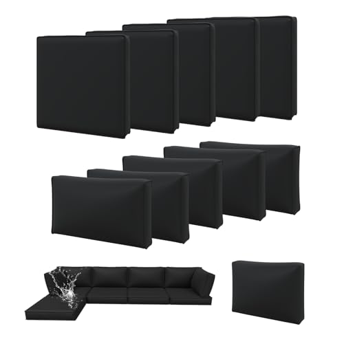 Aoxun 11pcs Patio Cushion Covers Replacement with Zipper & Non-Slip Bottom by Aoxun - Used condition - US$42.85