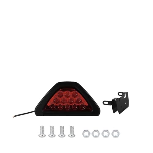 Osilly Car F1 Style Brake Light, 12 LED Triangle Vehicle DRL Fog Rear Tail Third Brake Light, Automotive Stop Strobe Warning Flash Lamp, Universal for...