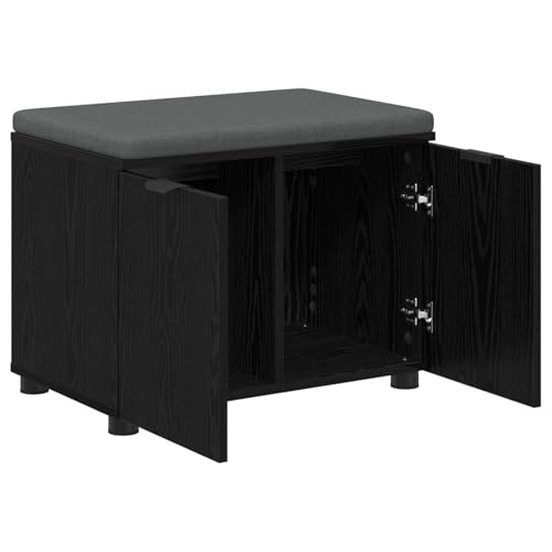 Banc d'entrée résistant noir pour optimiser les petits couloirs - 6