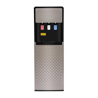 Bottom Loading Water Cooler Dispenser for 5 Gallon Bottles - 3 Temperatures Settings - Hot, Cold & Room Water,Overload Protection, Dry Burning Protection,Water Dispenser for Home, Office - Silver Grey