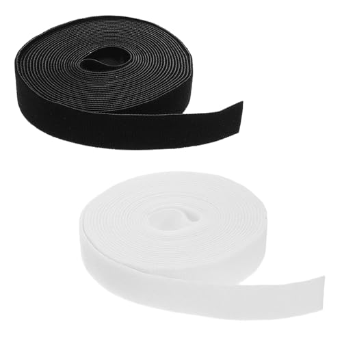 Alipis Reusable Cable Straps and Wire Harness Ties, Nylon Hook and Loop Cord Organizer para gestión de cables de computadora y escritorio, color negro y blanco 2.5cm X 5m, sujeción de cable color aleatorio