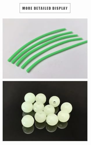 170 piezas de cuentas luminosas y tubos de goma para pesca miniatura 3