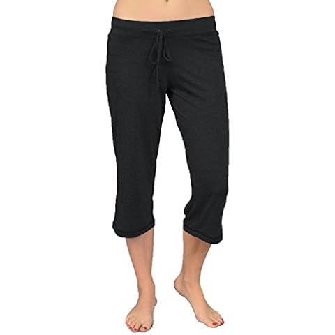 Monag Women's Crop Pants Large Black Cover