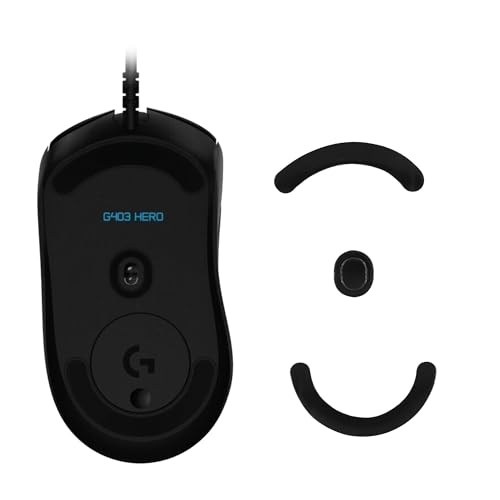 kwmobile Mouse Feet Sticker kompatibel mit Logitech G403 / G603 / G703 Ersatz Glider - Mausfüße passgenau - Maus Glides in Schwarz