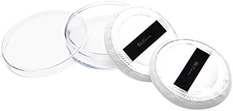 Jellend 2pcs White Velvet Sponge Facial Powder Puff Travel Set with Case
