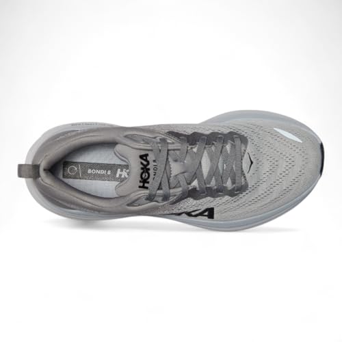 HOKA HOKA Men's Bondi 8 Max Cushioned Shoes (Sharkskin/Harbor Mist, US Footwear Size System, Adult, Men, Numeric, Wide, 8)