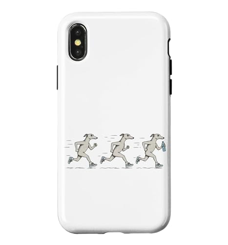 Funny Running Greyhound Runner Dog ����ȃW���M���O�� �X�}�z�P�[�X iPhone X/XS �p