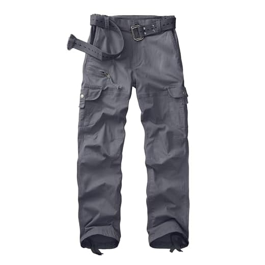 yeyity Pantalon cargo/de randonnée/d'extérieur/de jogging/de travail/de trekking, militaire, multi-poches, en coton, coupe décontractée, streetwear, pour femme, Gris 01., 36