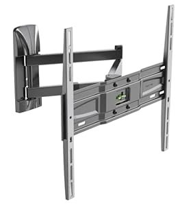 Meliconi Space System FULLMOTION 400, Support Mural TV avec Bras Double Rotation, pour Téléviseurs 40" à 82", Montage VESA 200-300-400, Capacité 30 kg, Made in Italy, Noir