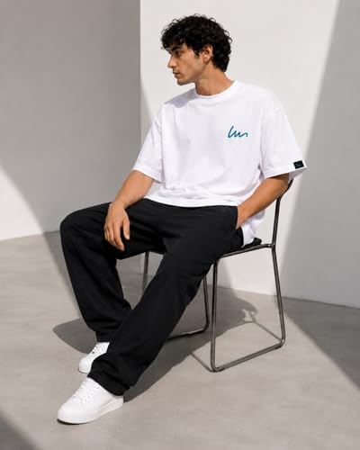 Image of Oversized T-Shirt for Men and Women, Black, White, and Charcoal Grey Colour, Cotton, Drop Shoulder Baggy Fit