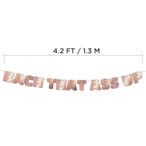 Image of Pre-Strung Bachelorette Rose Gold Glitter Banner - Bachelorette Party Decorations for Her - Party Supplies, Favors and Gifts