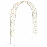 Deluxe White Metal Wedding Arch Kit - 8-ft (1 Pc) - Stunning Bridal Archway for Unforgettable Ceremonies & Photos