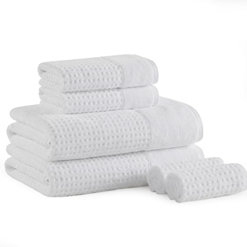 Madison Park Spa Waffle 100% Cotton Luxurious Towel Set, Premium ...
