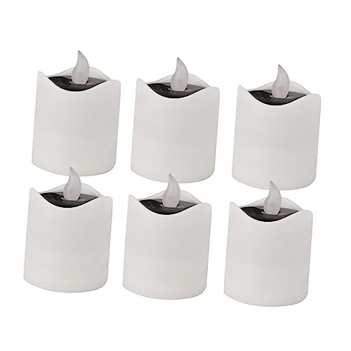 LOORGVEL 6 Piezas Luz de velas solares solar power solar lights faroles decorativos para el hogar Lámpara de vela LED solar linternas led Lámpara solar de cera de té recargable