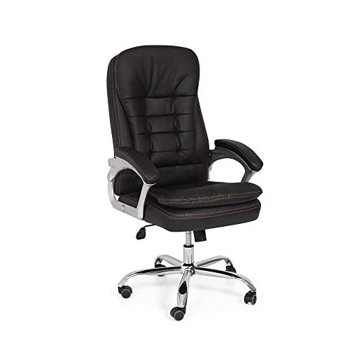 Cadeira Escritório Presidente Giratória Com Relax - Preta