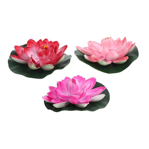 ibasenice 3pezzi Fiori Di Artificiali Ninfee Galleggianti Realistiche Per Laghetti Decorazioni Di Giardino Fiori Di Giglio Di Artificiali Per Piscine e