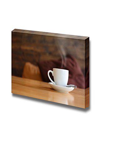 Canvas Prints Wall Art - Closeup of White Ceramic Coffee Cup | Modern Wall Decor/Home Art Stretched Gallery Canvas Wraps Giclee Print & Ready to Hang - 24" x 36"