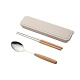 Couverts portables – fabriqués en acier inoxydable de qualité alimentaire et en bois, alliant santé et esthétique ; vaisselle portable en acier inoxydable