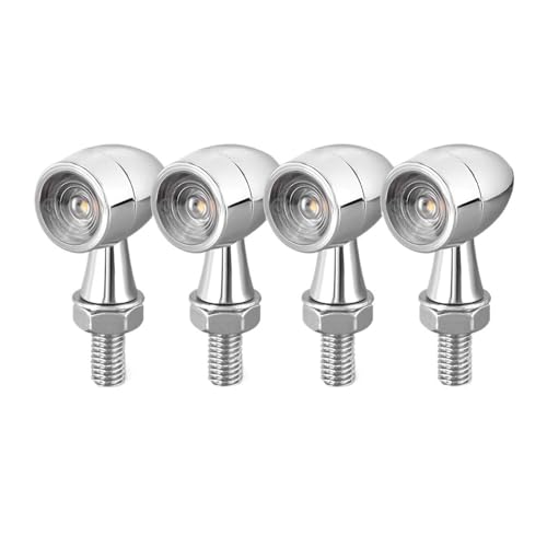 Clignotants Chromés pour Motos 12V avec Feux de Circulation Diurnes et Frein