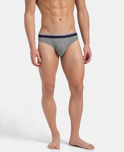 Image of Jockey US49 Men Super Combed Cotton Solid Brief with Ultrasoft Waistband