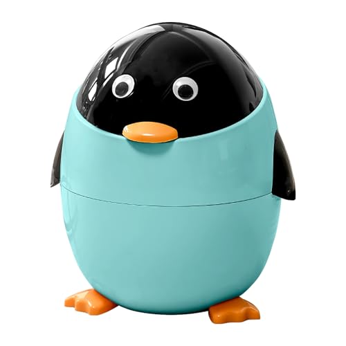 Cubo de basura | Cubo de basura con forma de pingüino para debajo de la mesa, cesta moderna de basura de animales compacta para dormitorio debajo del escritorio coche
